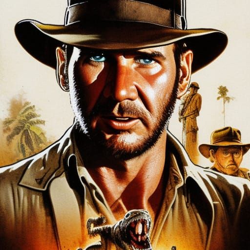 Indiana Jones Movie Poster in Cinematic Art Style