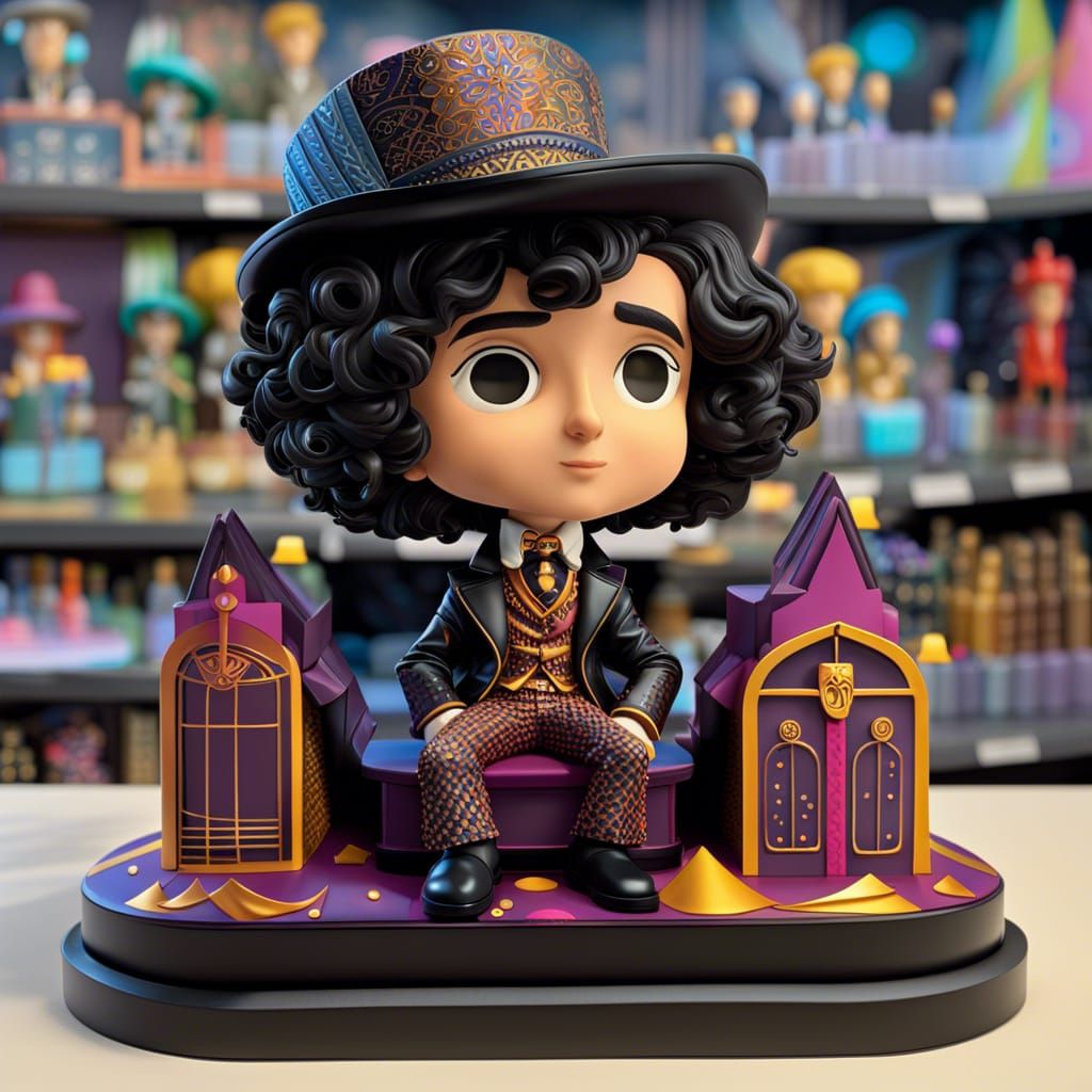 Wonka Bobblehead: Cartoon-Inspired Digital Art