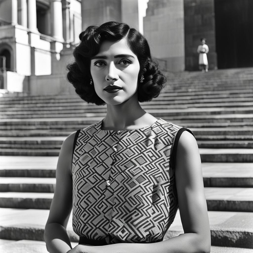 1930s Film Still of Woman in Art Deco Sci-Fi Style