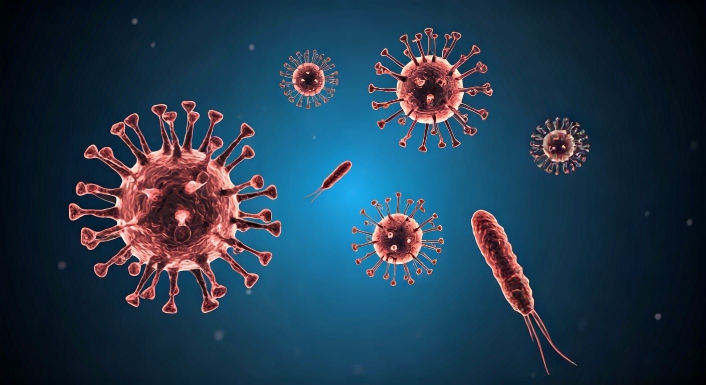 Vibrant Microscopic World of Viruses in Stunning Scientific....