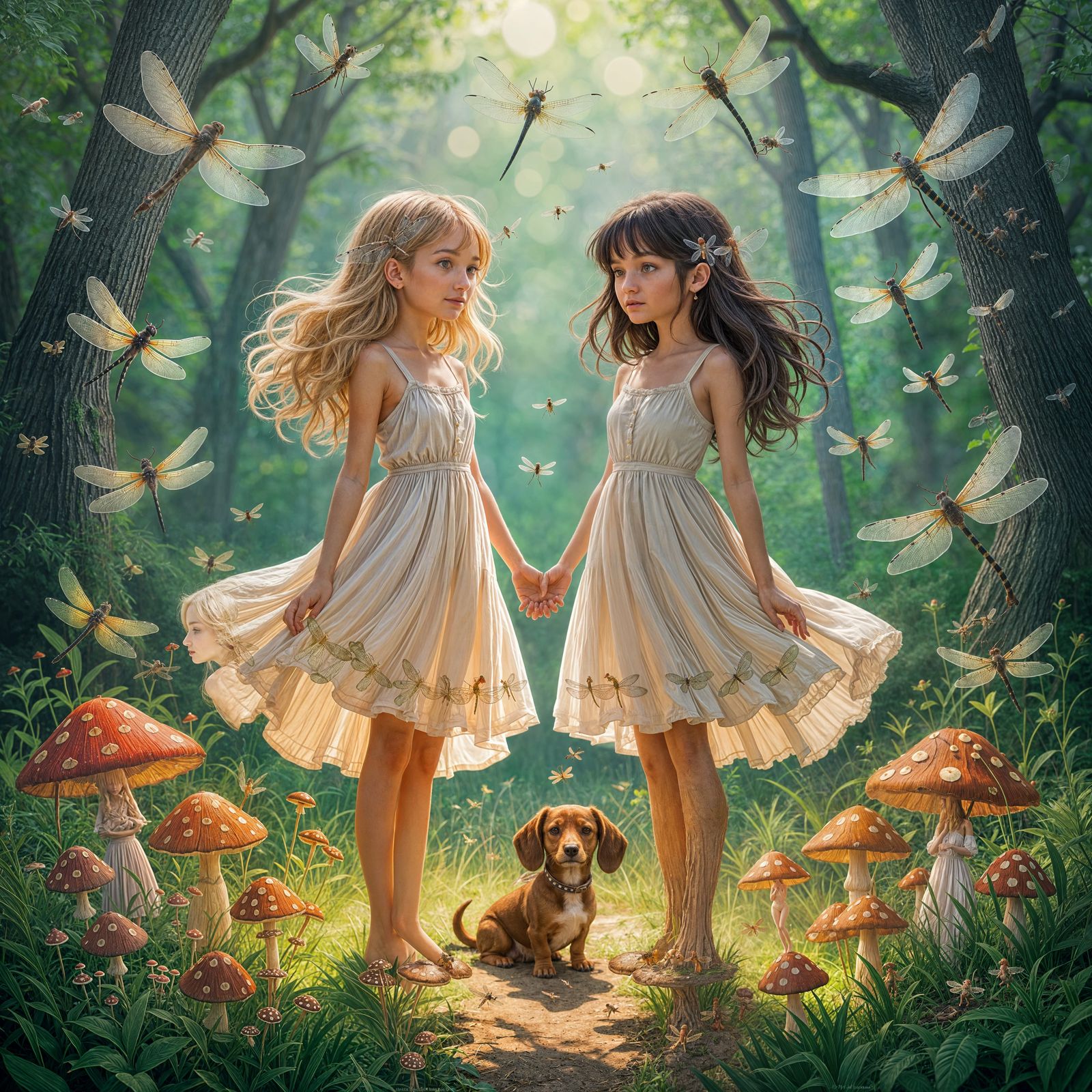 Whirlwind of Dragonflies in Fairy Forest