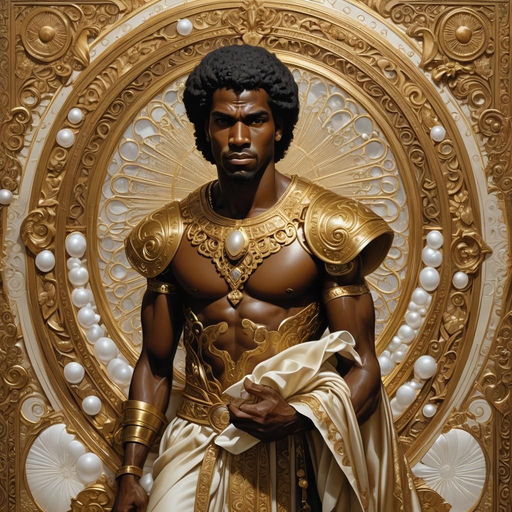 Golden Book Protector in Detailed Matte Painting Style