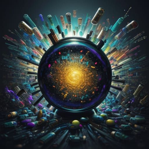 Surreal Mindscape of Spiritual Warfare with Eerie Pills