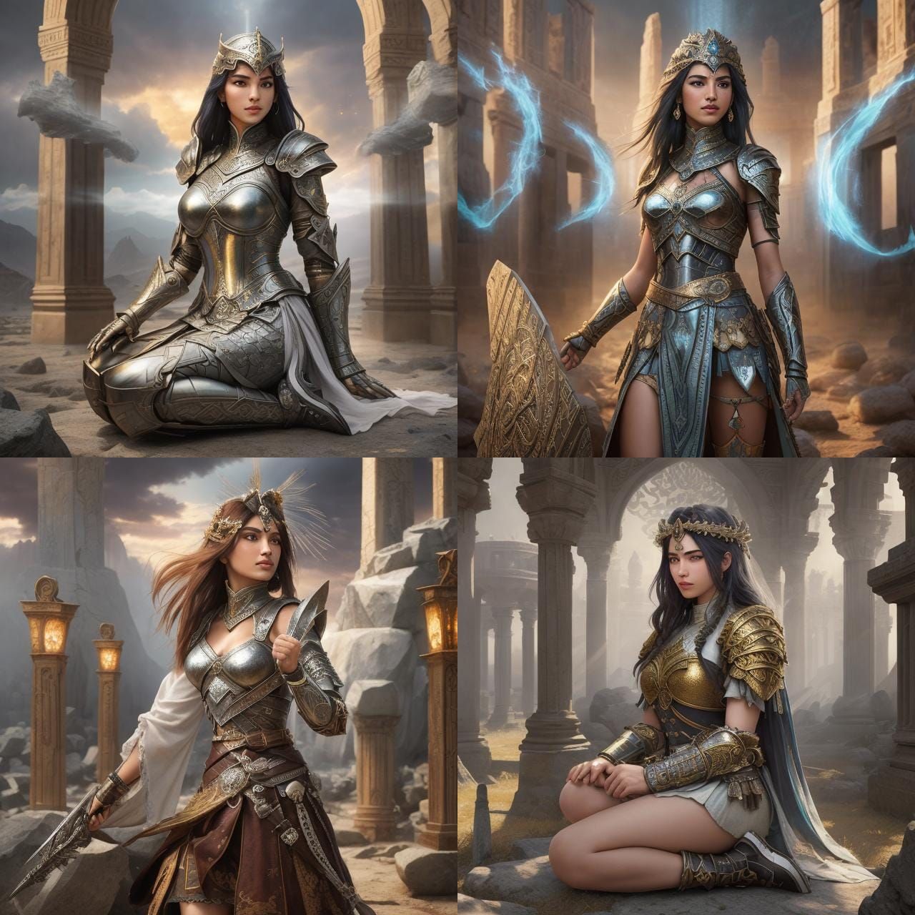 Warrior in Stone Circles: A Digital Matte Painting