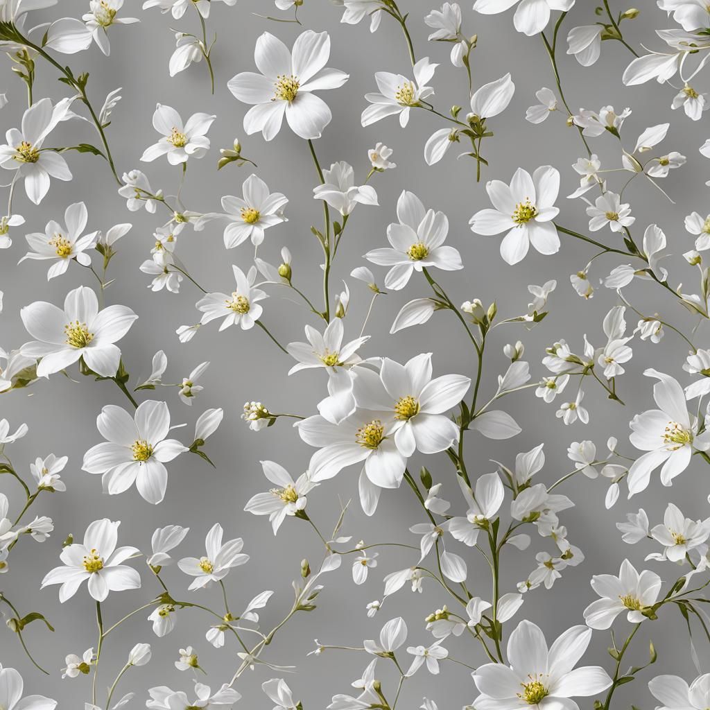 Delicate White Flower on White: Minimalist Art