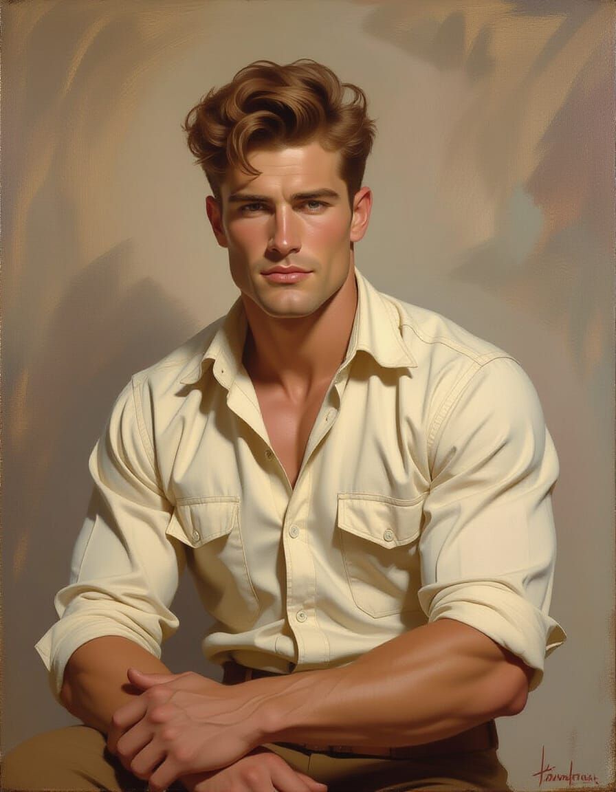 Rugged Man Portrait in Expressive Style