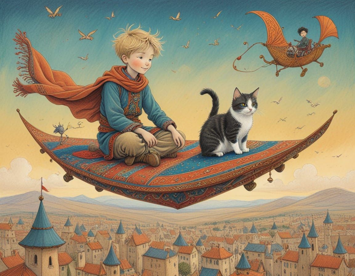 Whimsical Flying Carpet Adventure