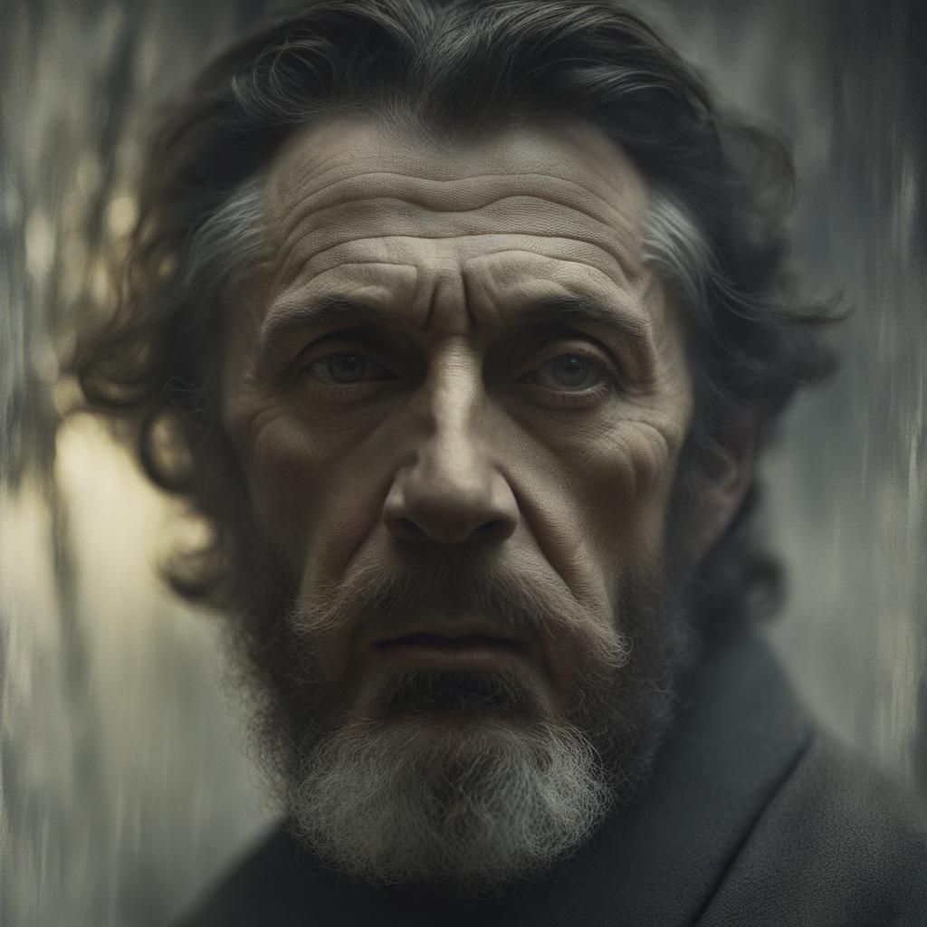 Detailed Portrait of a Man with Intense Gaze