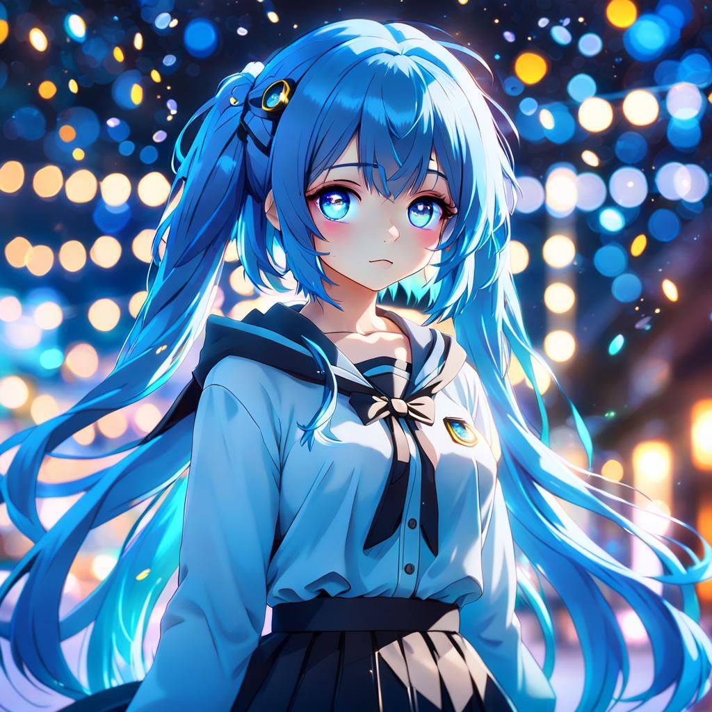 Anime Girl with Heterochromia in 3D Anime Style