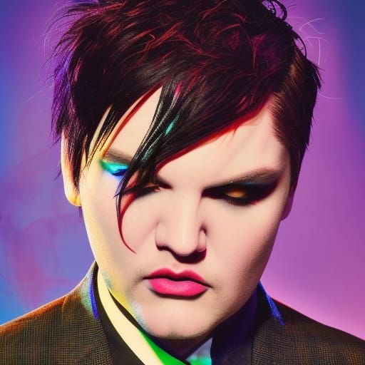 Gerard Way Hyperrealistic Splash Art Portrait