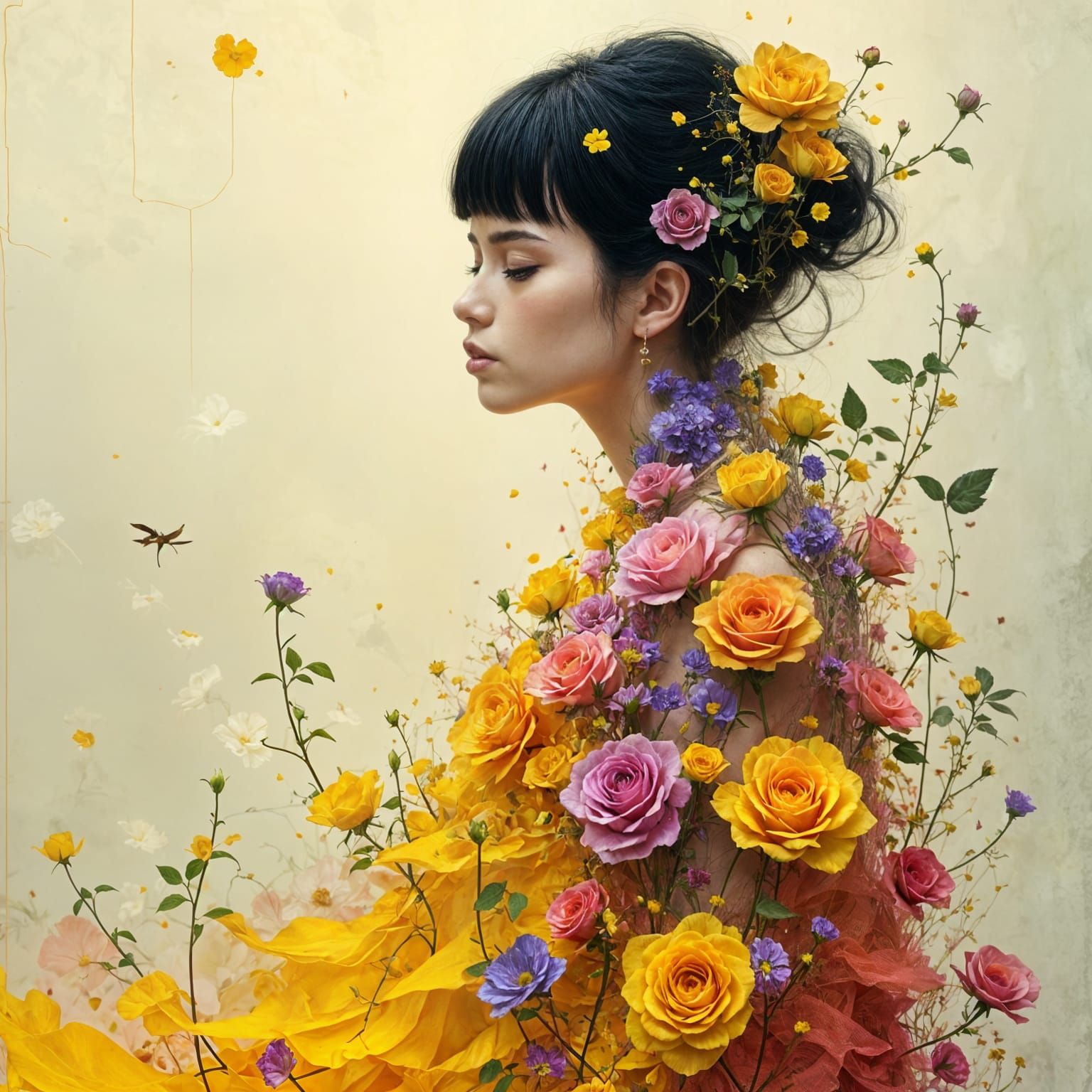 <lora:Akimora:1.0> A breathtaking surreal woman in a full le...