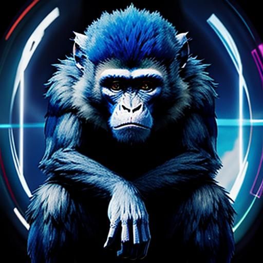 AI Image of a Blue Monkey