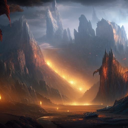Knight Fall Fantasy Concept Art in Deep Color