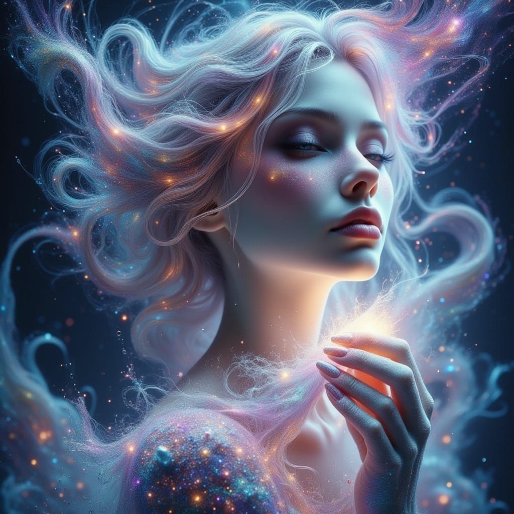 Ethereal Beauty in Cosmic Dreamscape