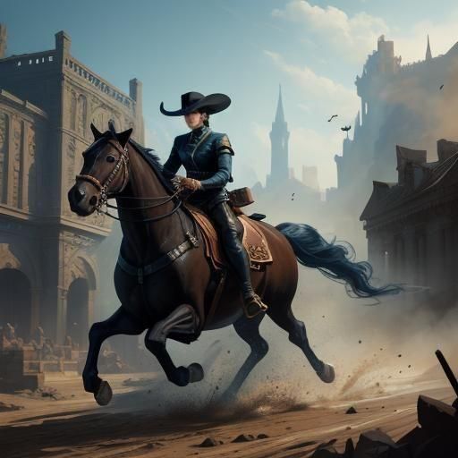 Horse and Rider Rob Banks: Detailed Matte Painting
