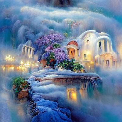Ethereal Fantasy Greece in Hyperdetailed Mist
