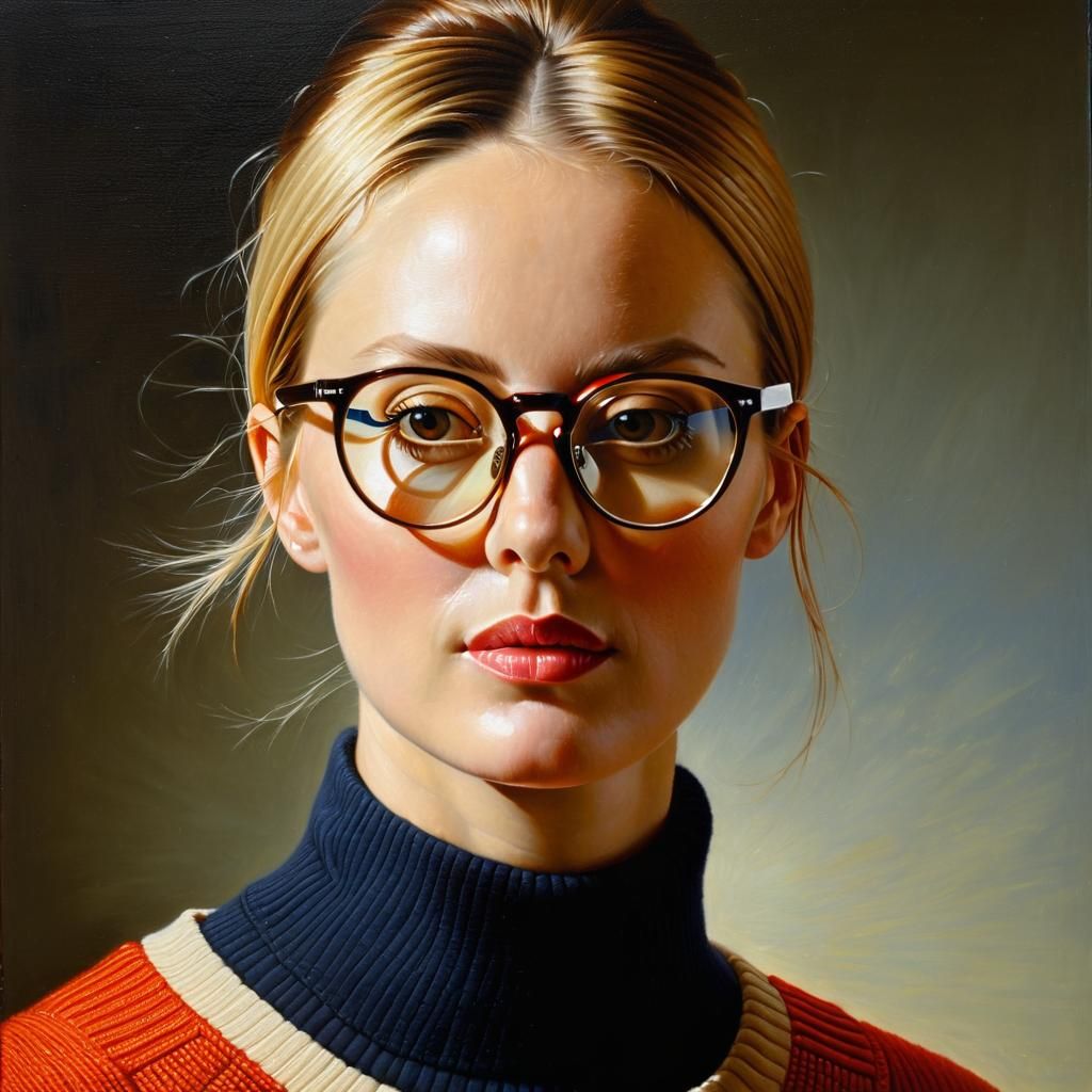 Hyper-Realistic Oil Painting of Long Jumper