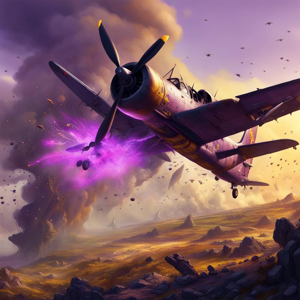 War Plane Crashing: A Dark Fantasy Masterpiece