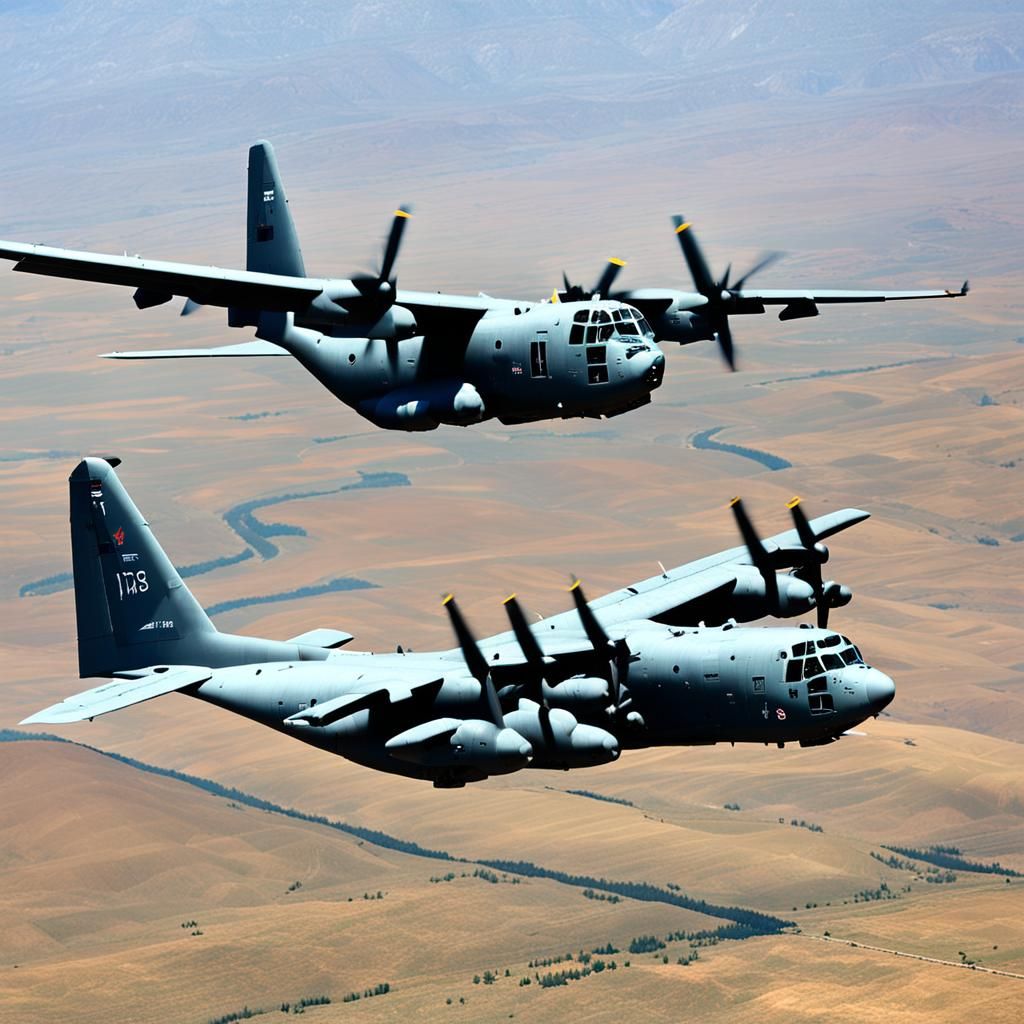 AC-130 Gunship in Flight