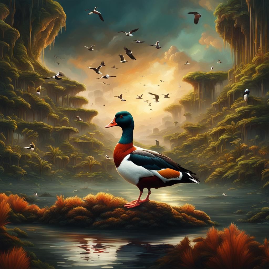 Paradise Shelduck in Epic Cinematic Digital Painting