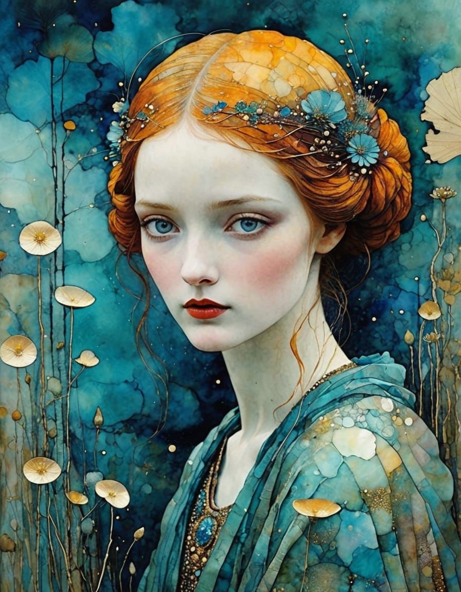 Ethereal Art Piece in Encaustic Style