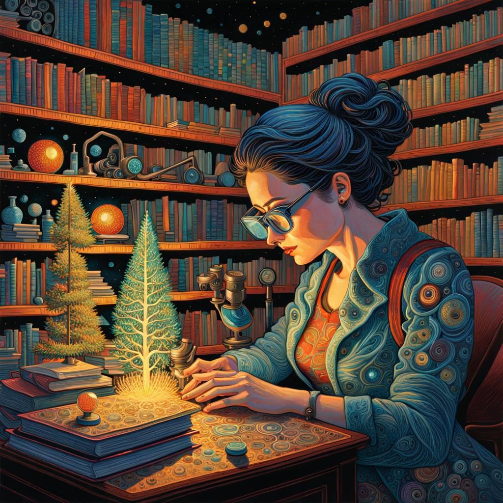 Bioluminescent Lab: Alexander Jannson-Inspired Sci-Fi Art