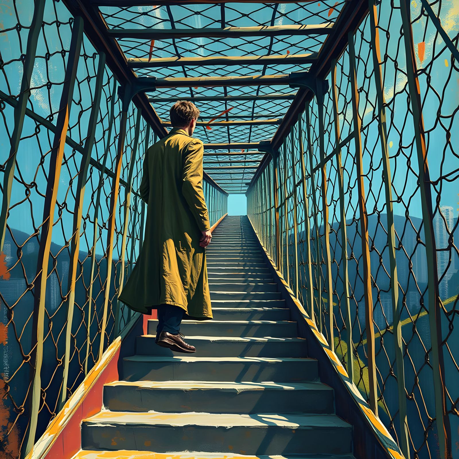 Vertigo Stairway in Van Gogh Style