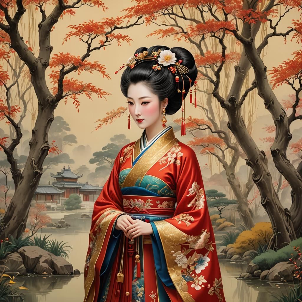 Noble lady, hanfu clothing