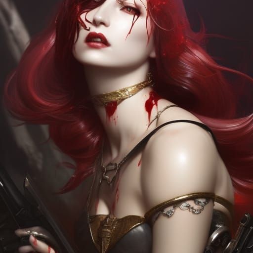 Menacing Vampire Concept Art in Dark Fantasy Style