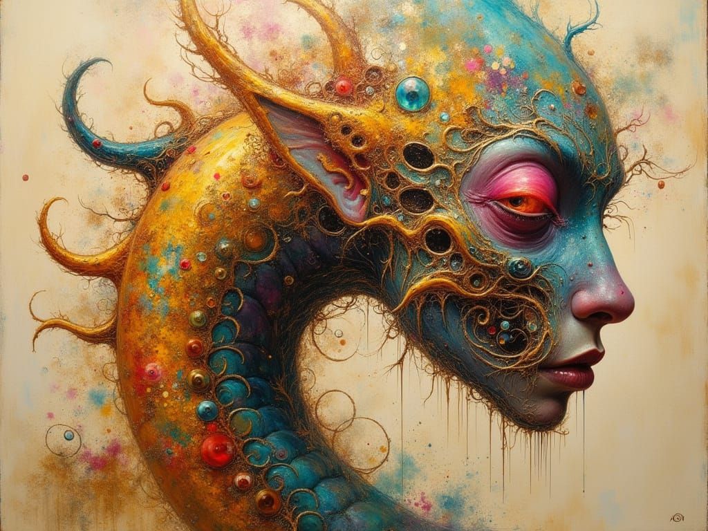 Surreal Chimeric Beast in Expressionist Style