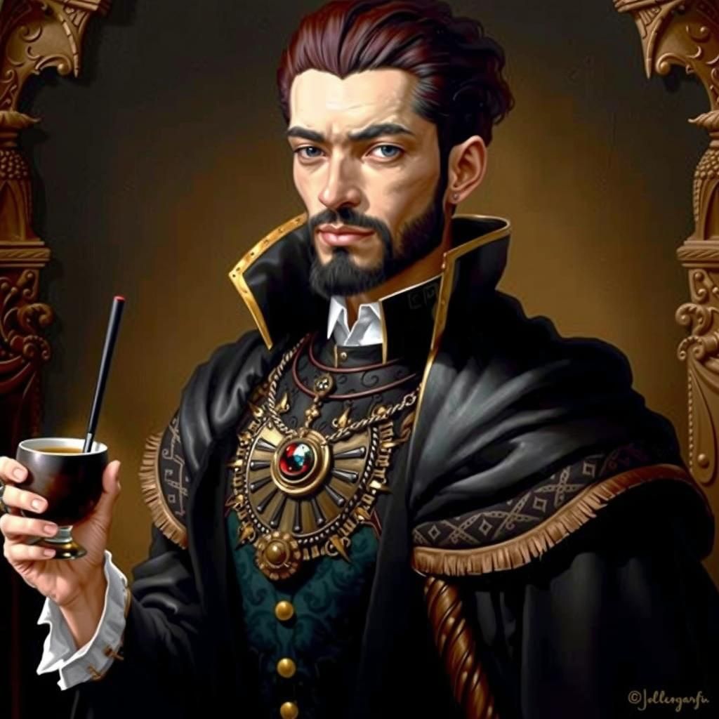 Barista on Mount Olympus in Hyperrealist Style