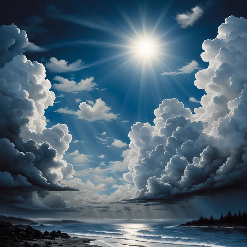 Contrasting Skies: Blue Day, Dark Night