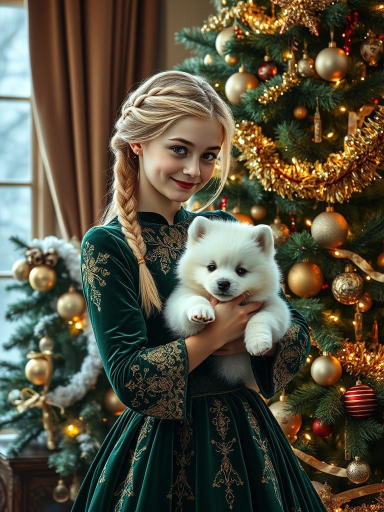 Emerald Goddess Cherishes Winter Wonderland with Snowy Spitz