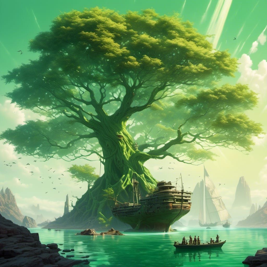 Living Tree Ships by Green Shore