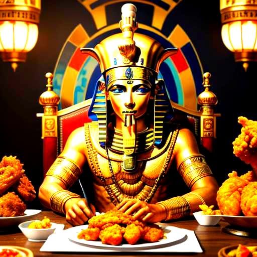 King Tut Enjoys Fried Chicken