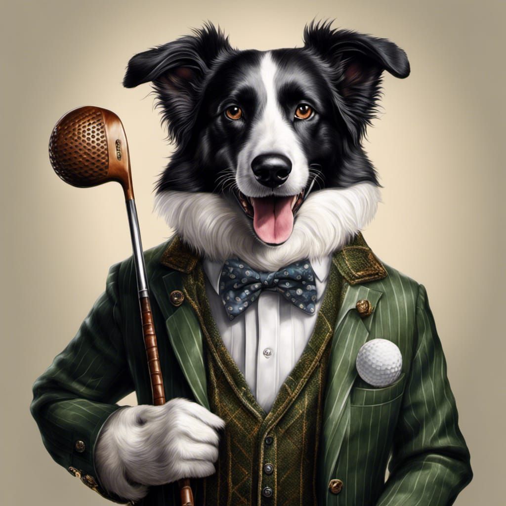 Preppy Border Collie Plays Miniature Golf