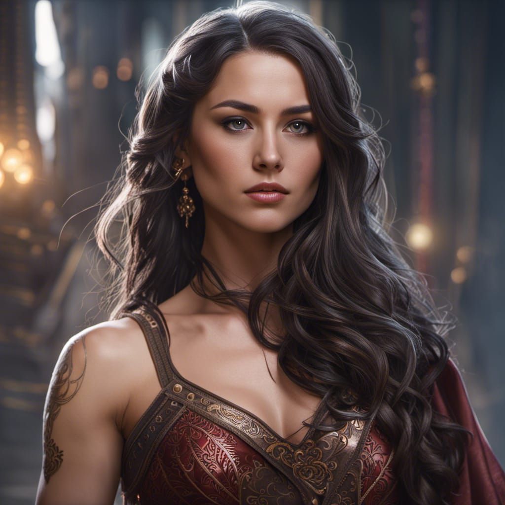 Muscular Tomboy Girl in Dark Fantasy Style