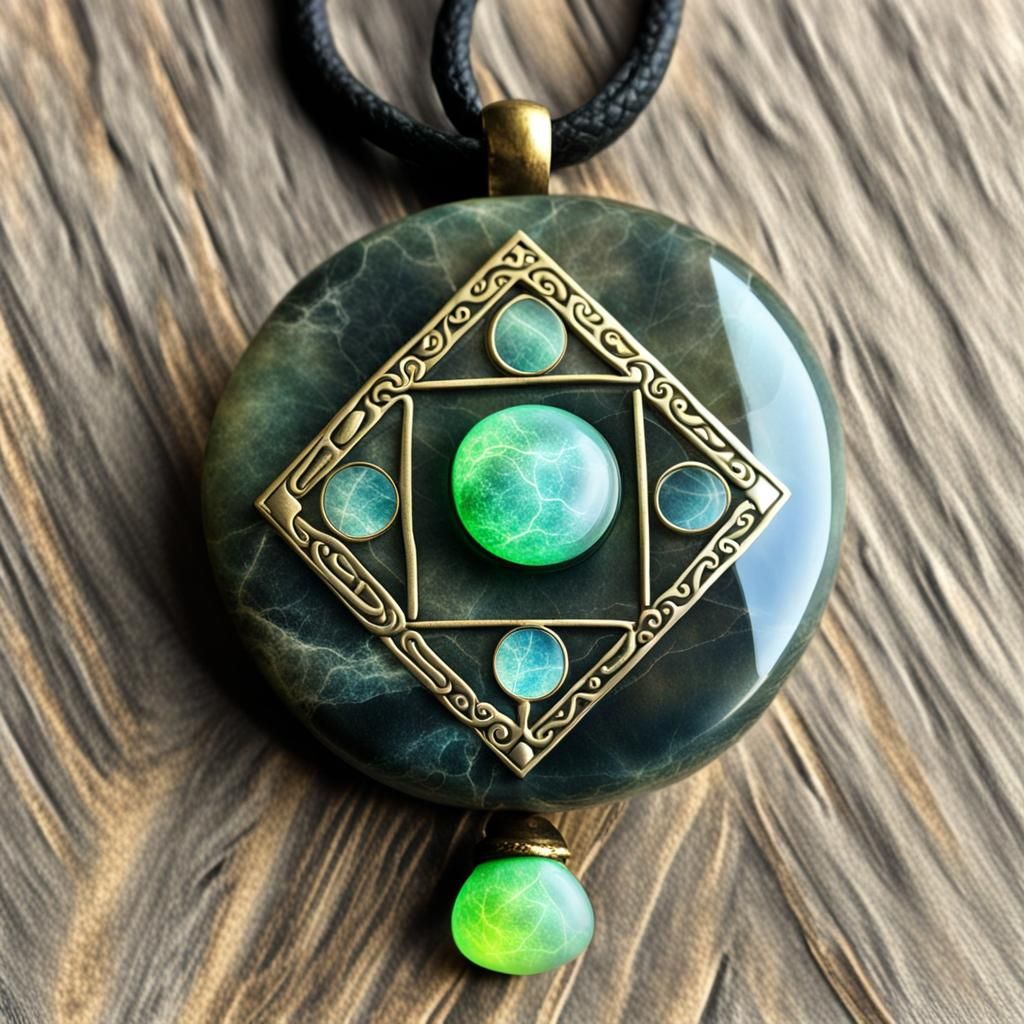 Glowing Magic Symmetrical Earth Stone Talisman