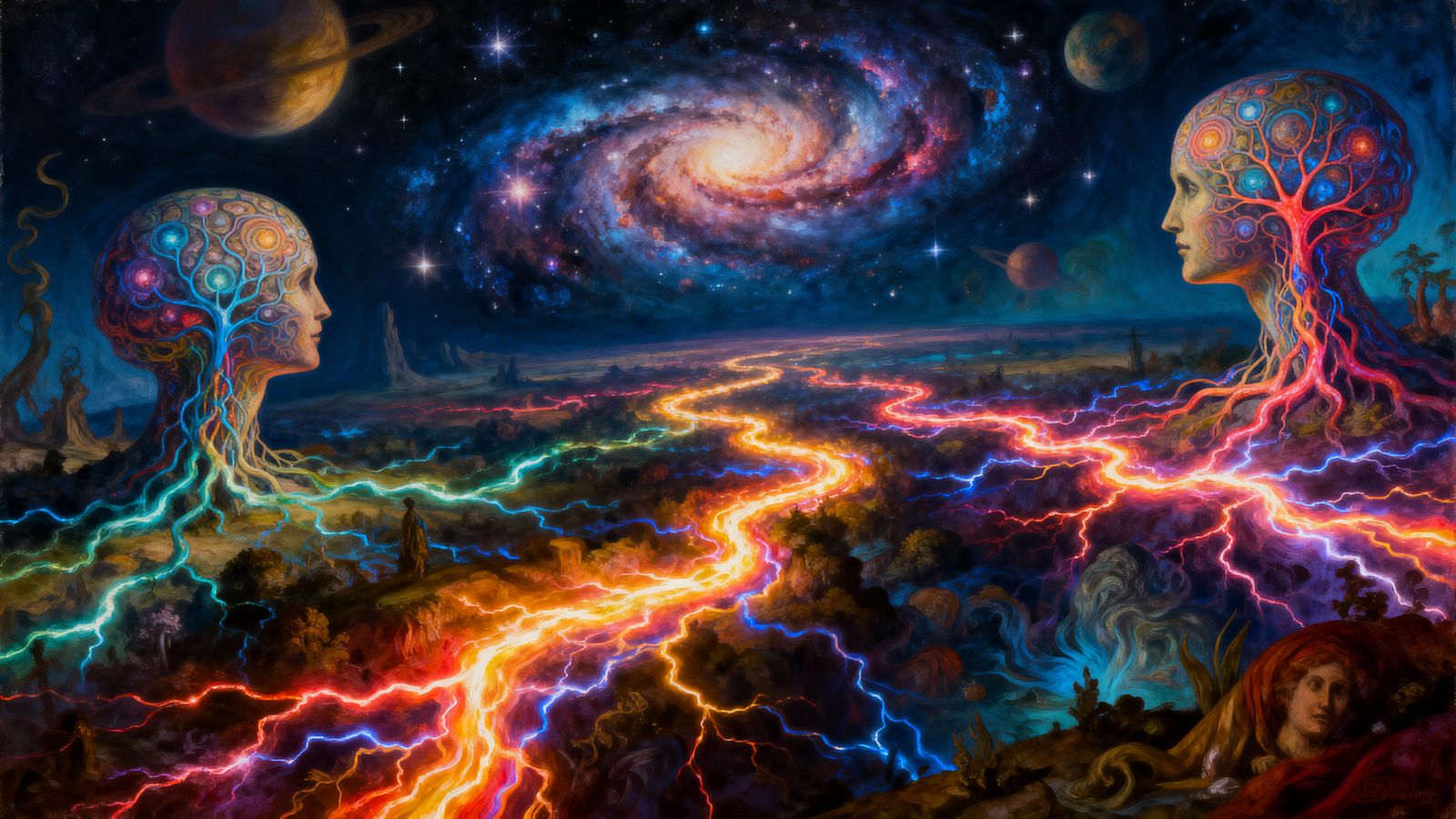 Surreal Mind Journey: Galaxies of Thought & Electric Neural ...