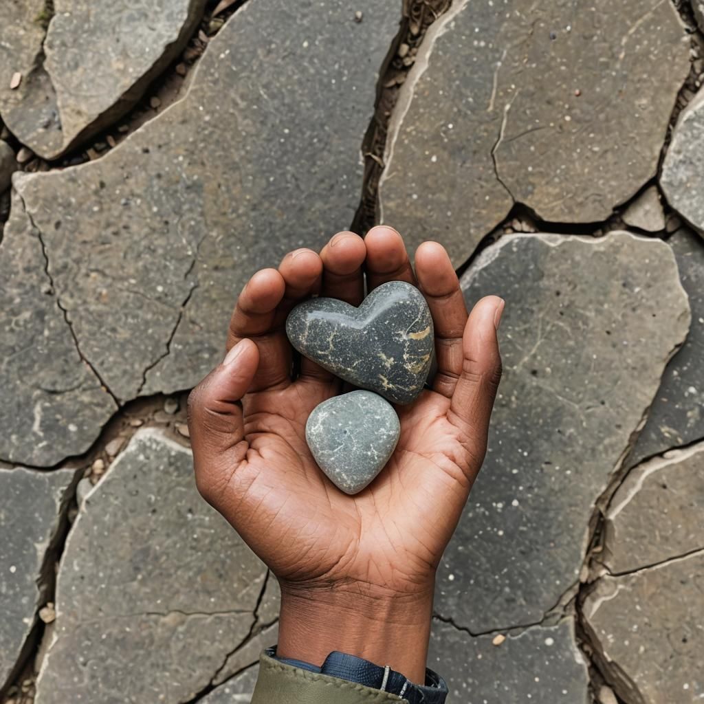 Heart-Shaped Stone Held in Hand