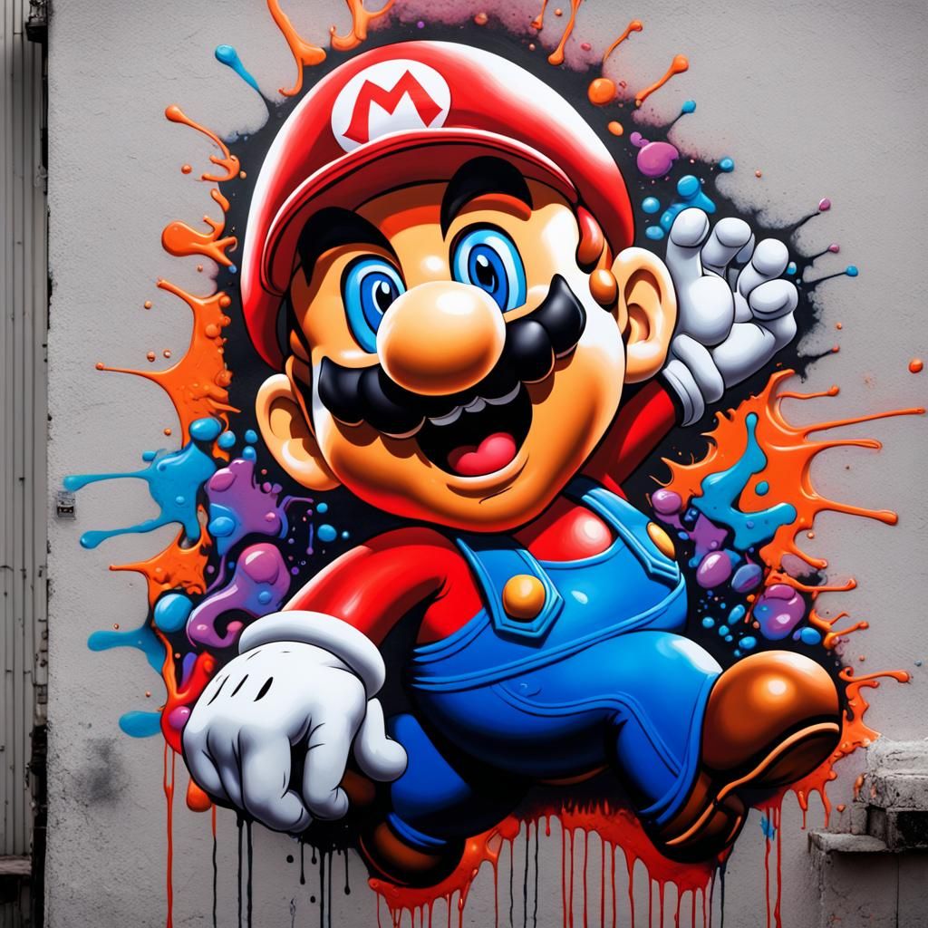 Super Mario Graffiti Art in Splash Style