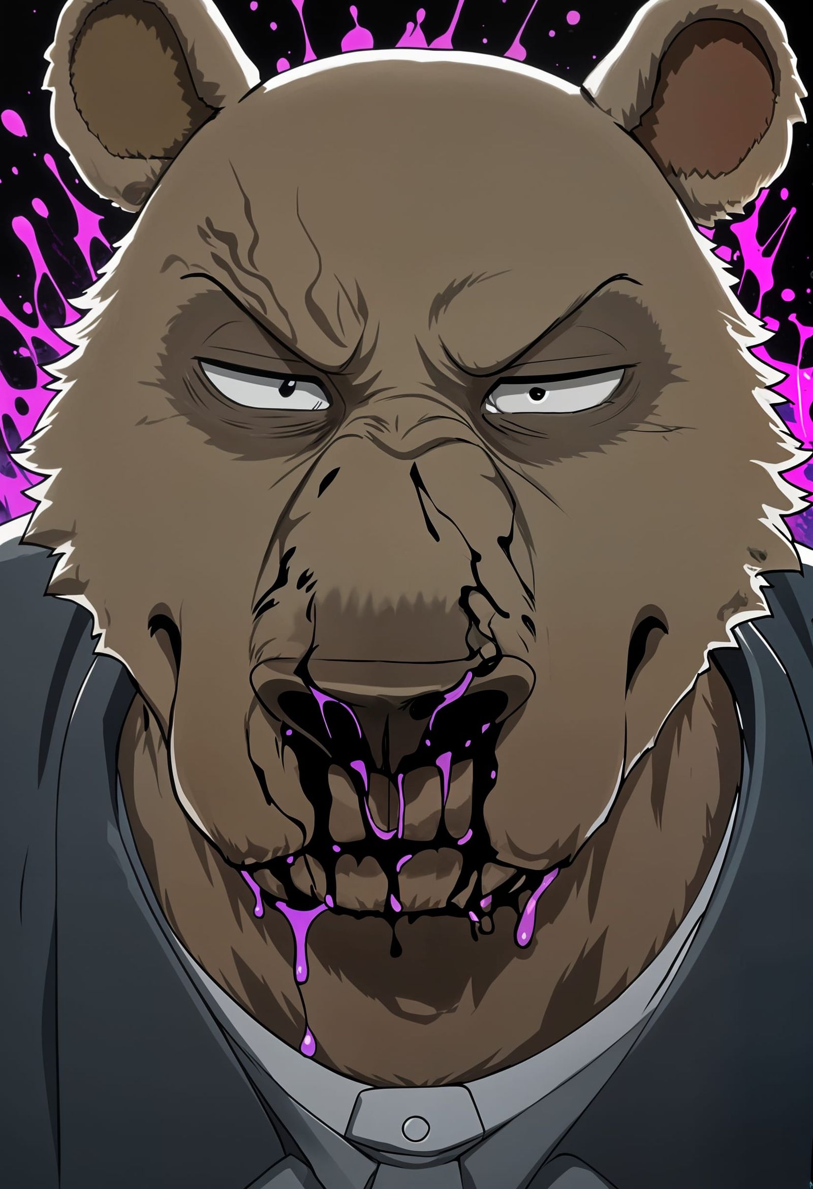 A Majestic, Tan-Furred Riz Bear Exudes Confidence Amidst a D...