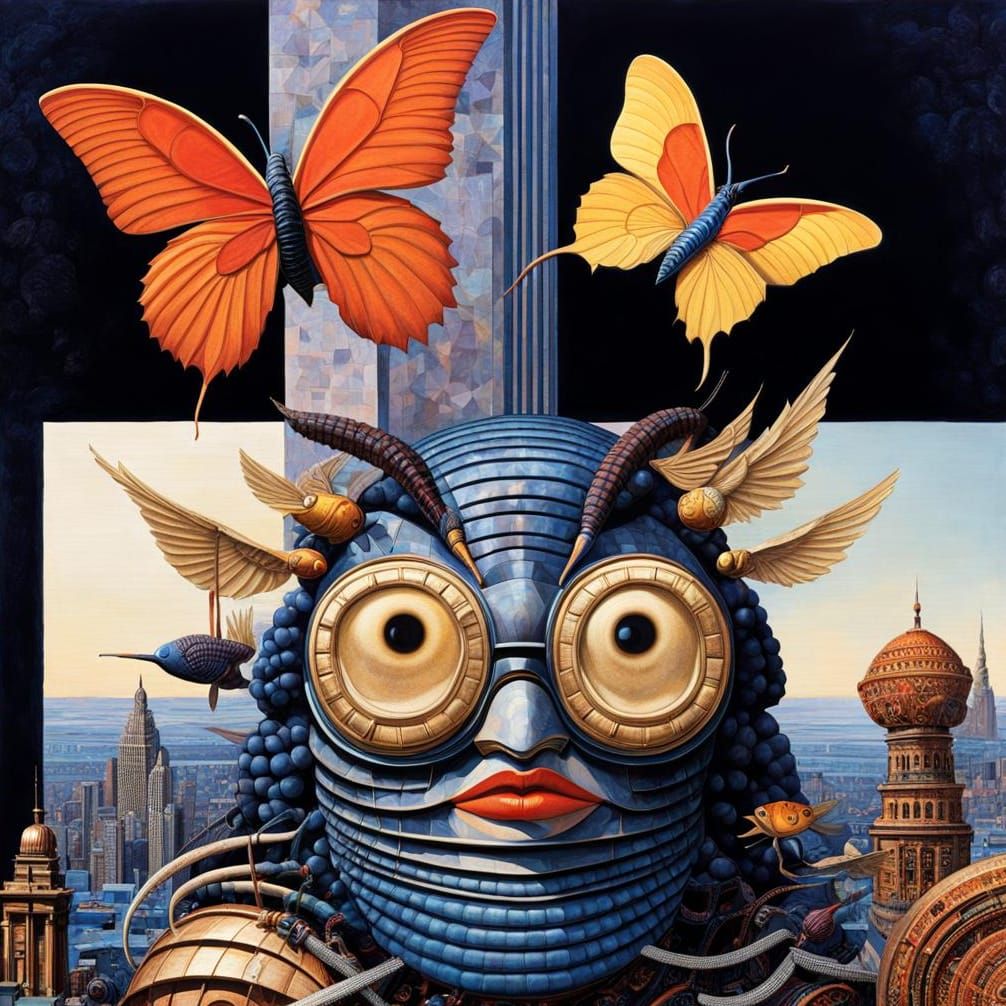 Surreal Trilobite in Abstract Dreamscape