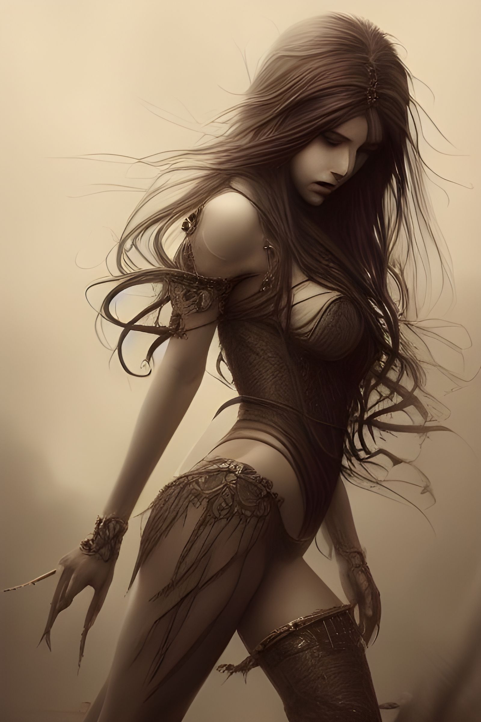 Sinister Goddess in Hyper-Detailed Digital Art