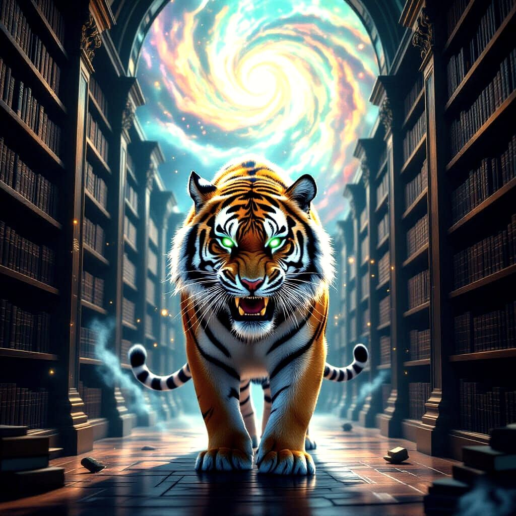 Enraged Tiger Among Cosmic Book Nebulae