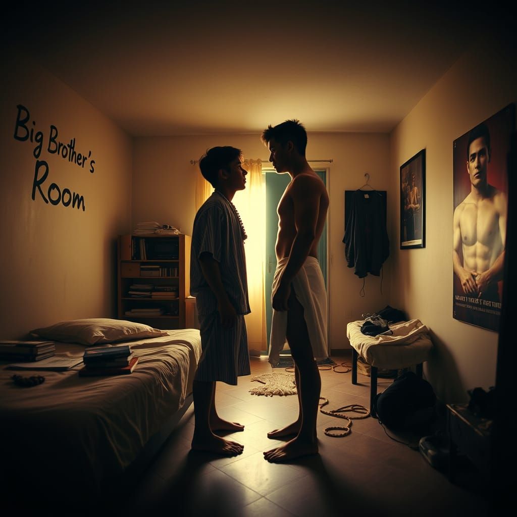 Divided Room: Intimacy and Tension in Amber Lighting
