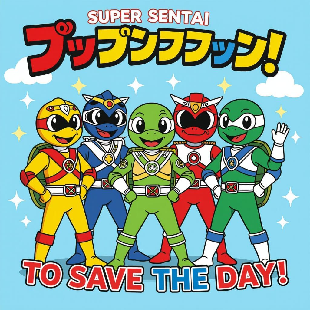 Cute Turtles as a Heroic Super Sentai Team