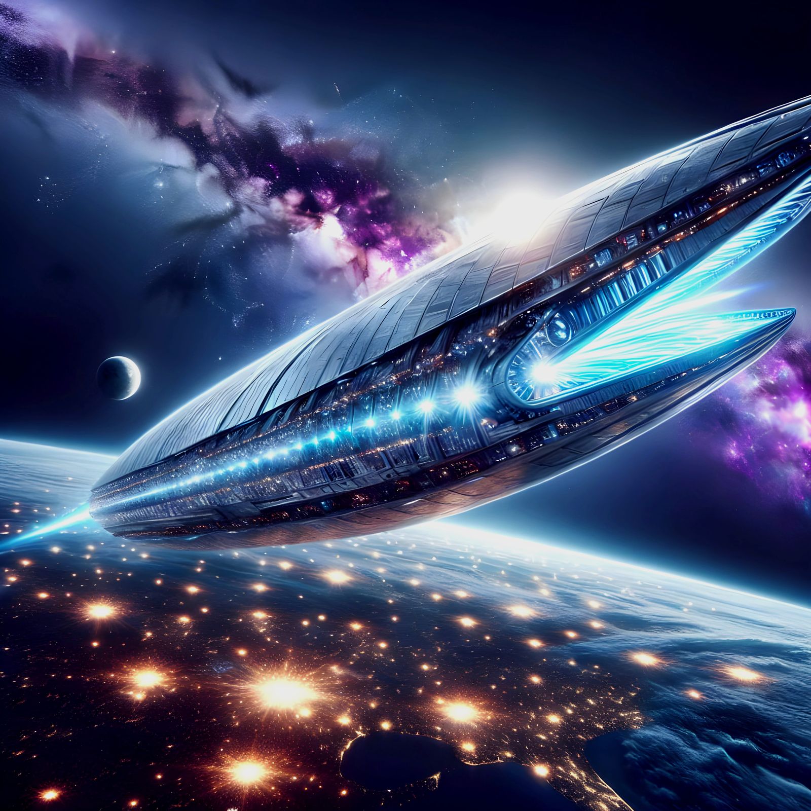 Gigantic Silver Ark Blasts Off to Cosmos