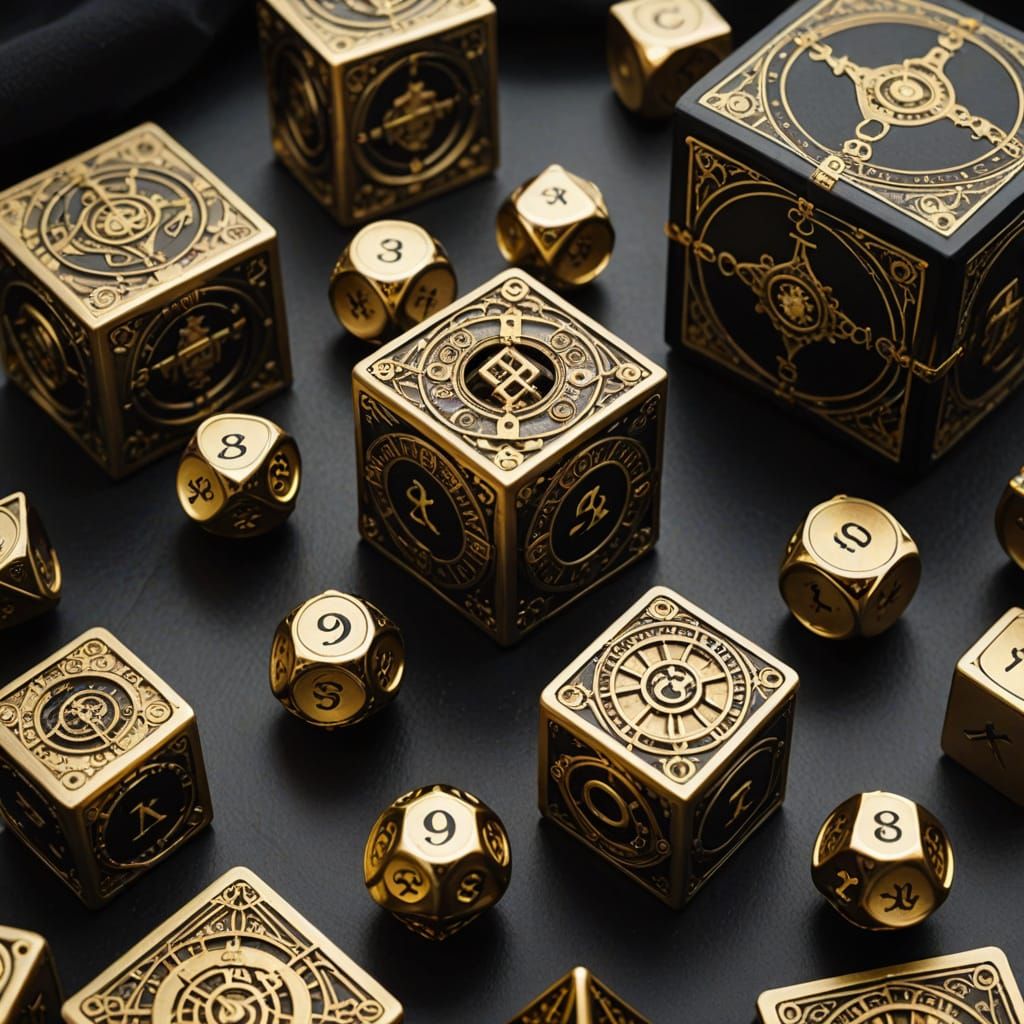 Steampunk Tarot Dice with Fortune Telling Accoutrements