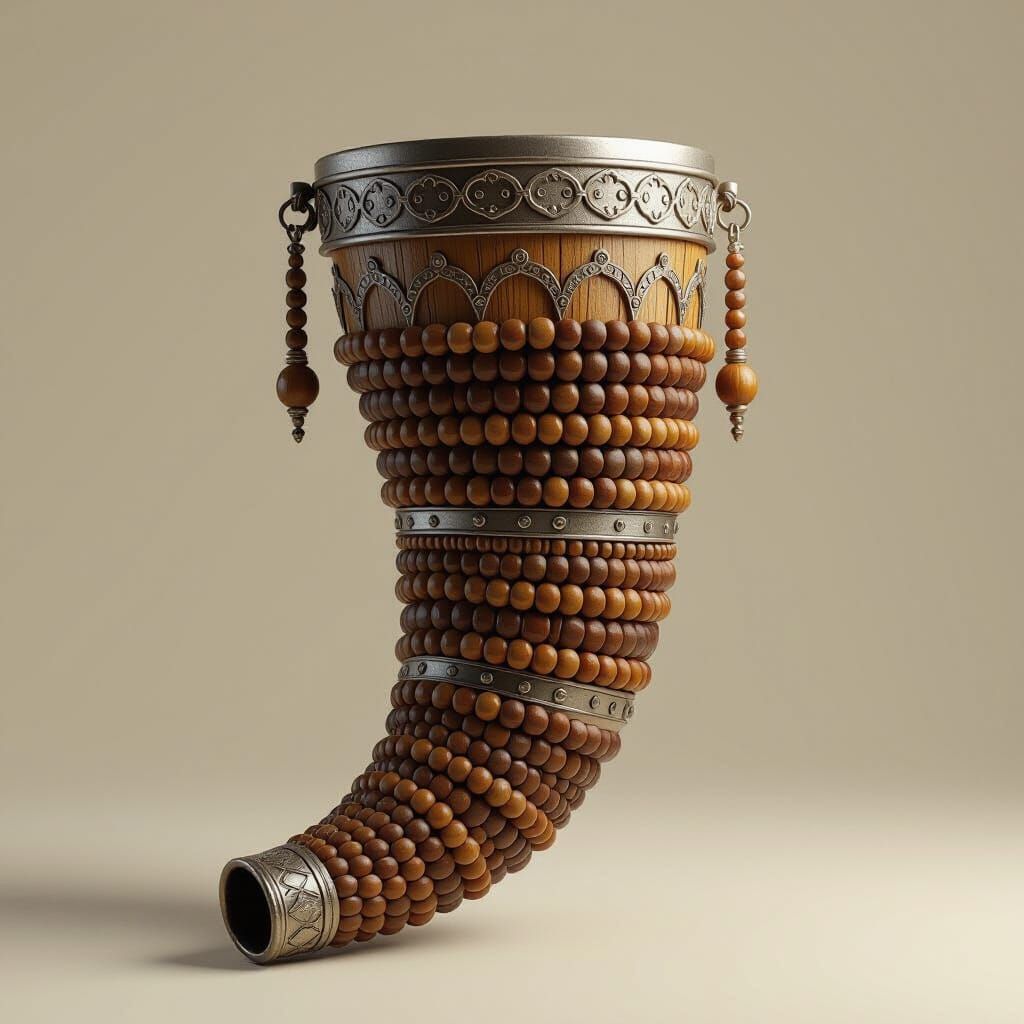 Beaded Medieval Drinking Horn in Fantasy Style